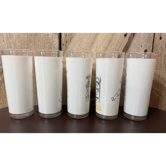 Set Of 5 Tall Classic Car Collectible Antique Autos Drinking Glasses Water Cups - Picture 8 of 10